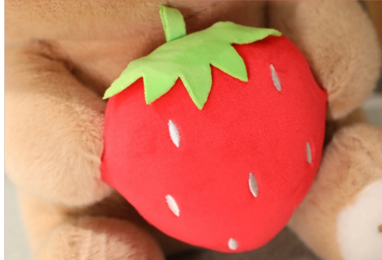 Soft and Squishy Strawberry Bear Plushie for Stress-Relief