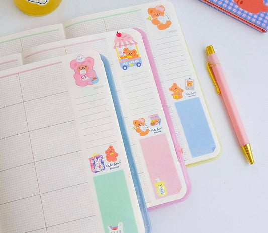 Cute Cake Bear Schedule Book with Plastic Sleeve Covers